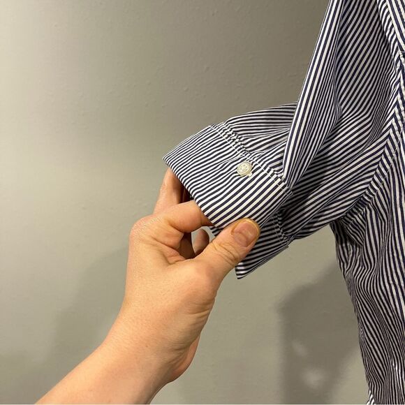 Free Assembly Striped Button-Up casual Dress with Waist Tie size extra large - Picture 3 of 15